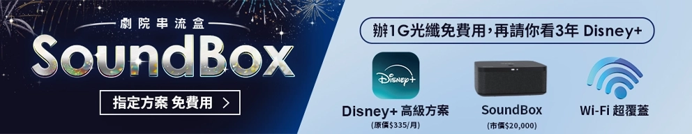 光纖上網$799起/月，請你看3年 Disney+