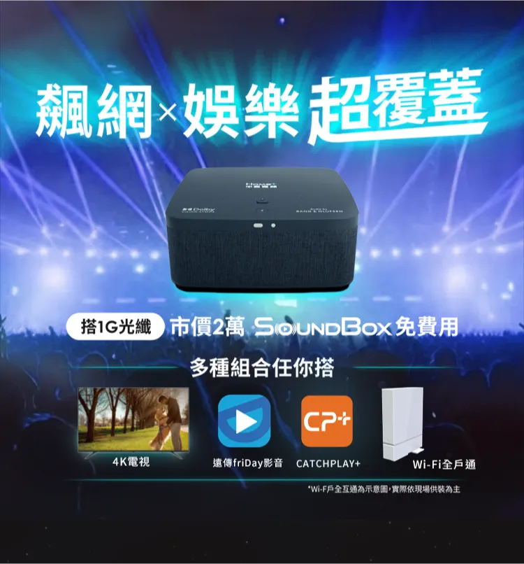 SoundBox搭1G光纖免費用